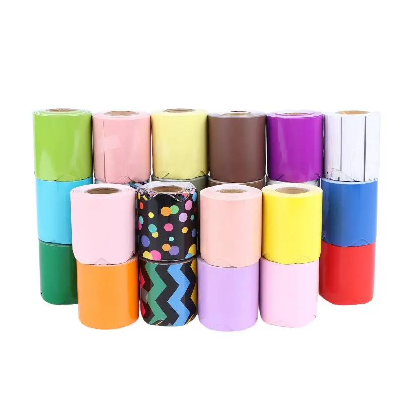 (BF06)26Color 10M Self Adhesive Border Classroom Decor Border Trim Sticker Colorful Dot Trim Border Bulletin Board Border Trim
