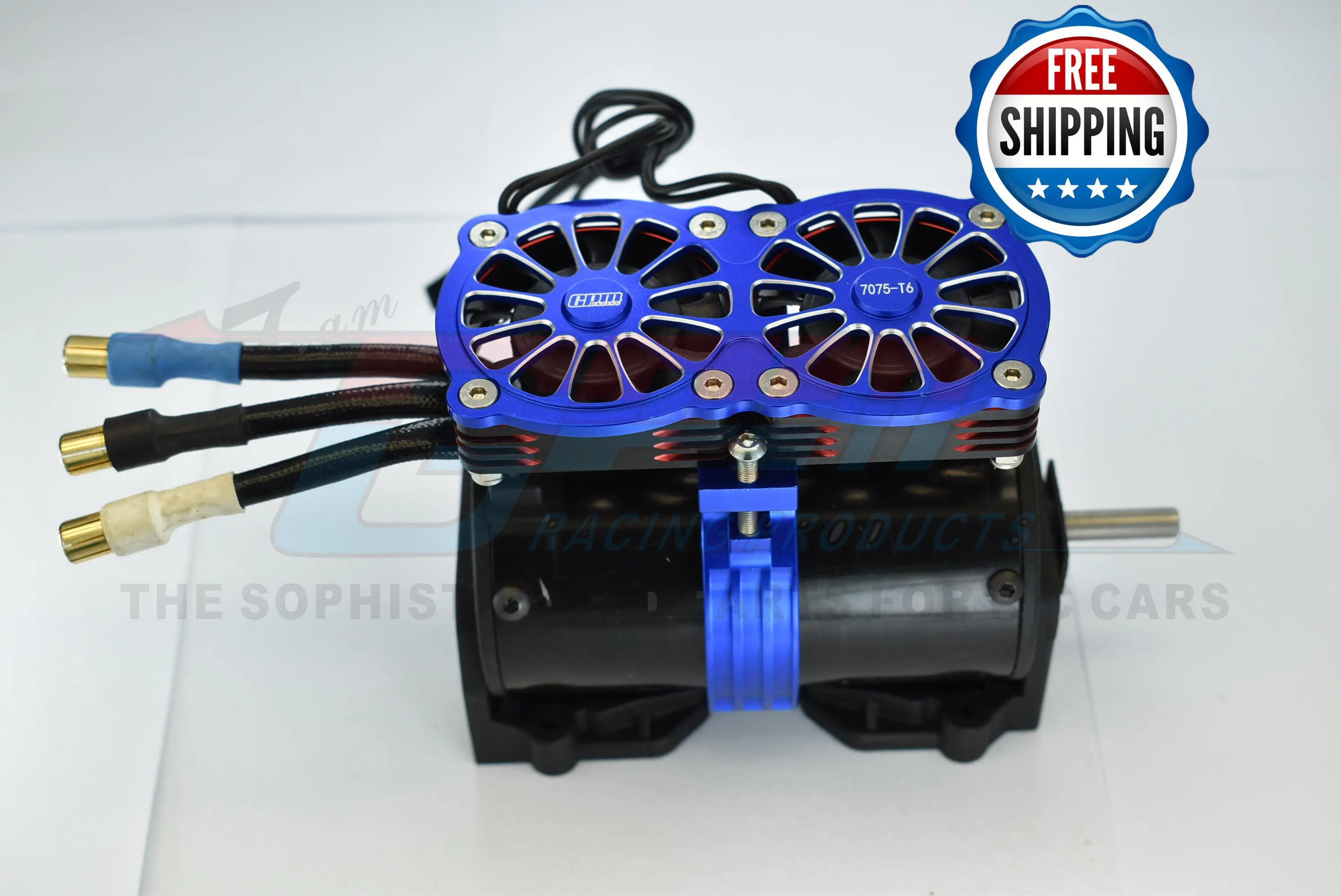 GPM Alloy 7075-T6 مروحة تبريد بإطار معدني مزدوج عالي السرعة لسيارة Traxxas 1/5 X-Maxx 6S/8S Arrma Kraton Outcast RC CAR