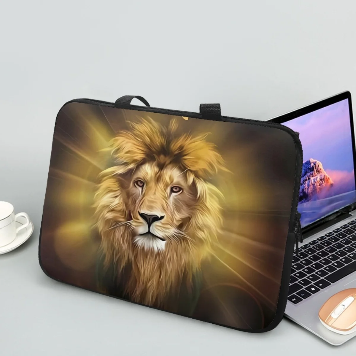 

Classic Lion Laptop Bag Designer Tablet Bags for Women High Quality Travel Universal Computer Case Cover Pouch Sac A Mains Femme