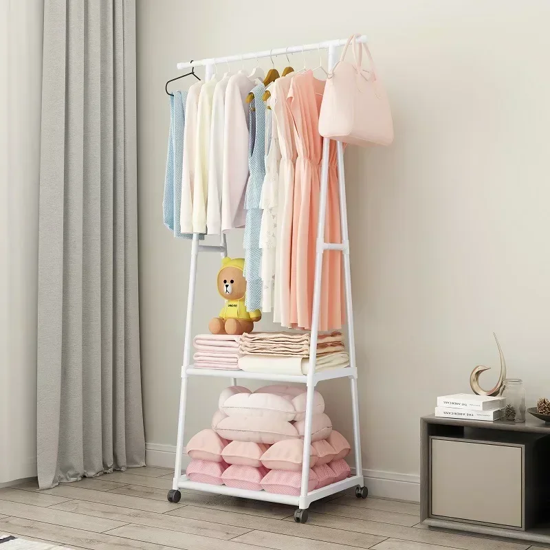 

A Furniture Home Folding Furniture Space Savers Multifunction Shelves Shoerack Hook Clothes Closet for Room Standing Coat Rack