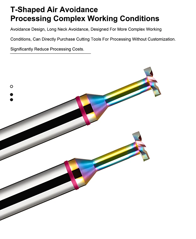 SHAZAM HRC65 4-Schneiden Hartmetall-Fräser mit farbiger Beschichtung für T-Nuten, für CNC-Mechanische Bearbeitungszentren – Detail 5