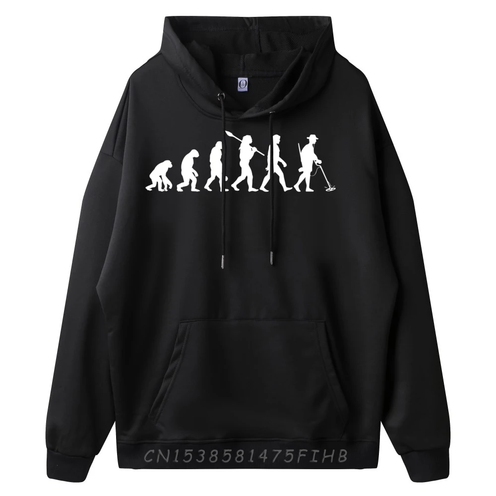 Dirt Fishing Evolution Metal Detecting Treasure Hunting Graphic Sweatshirts Men Polyester Luxury Clothes Men Hoodies Design