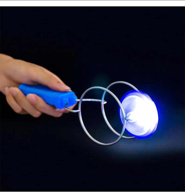 Led Magic Magnetic Orbit Spinning Top Toy Creative Hand Cranked Color Luminous Spinning Toys For Children Gifts