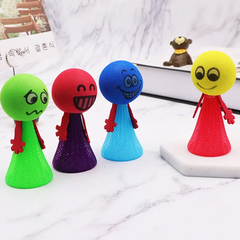 

5Pcs/Pack Jumping Doll Bounce Ball Toys for Kids Fun Educational Game with Expressions Push & Down Activity Toys Perfect Gifts