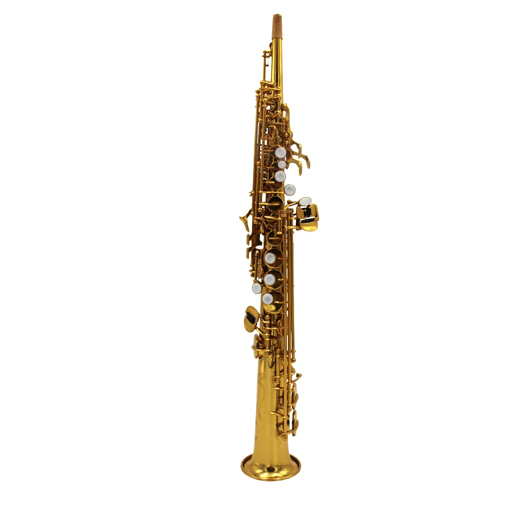 Eastern music neck built in type one piece straight soprano saxophone with G key