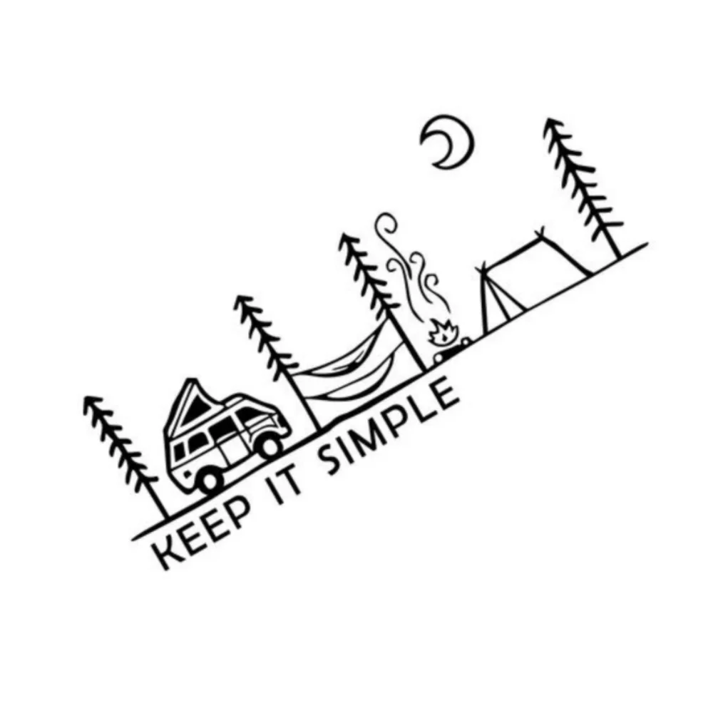 Car Keep It Simple Camping Decor Stickers For Van SUV Camper Caravan Cargo Motorhome RV Wraps Decals Accessories Car Sticker