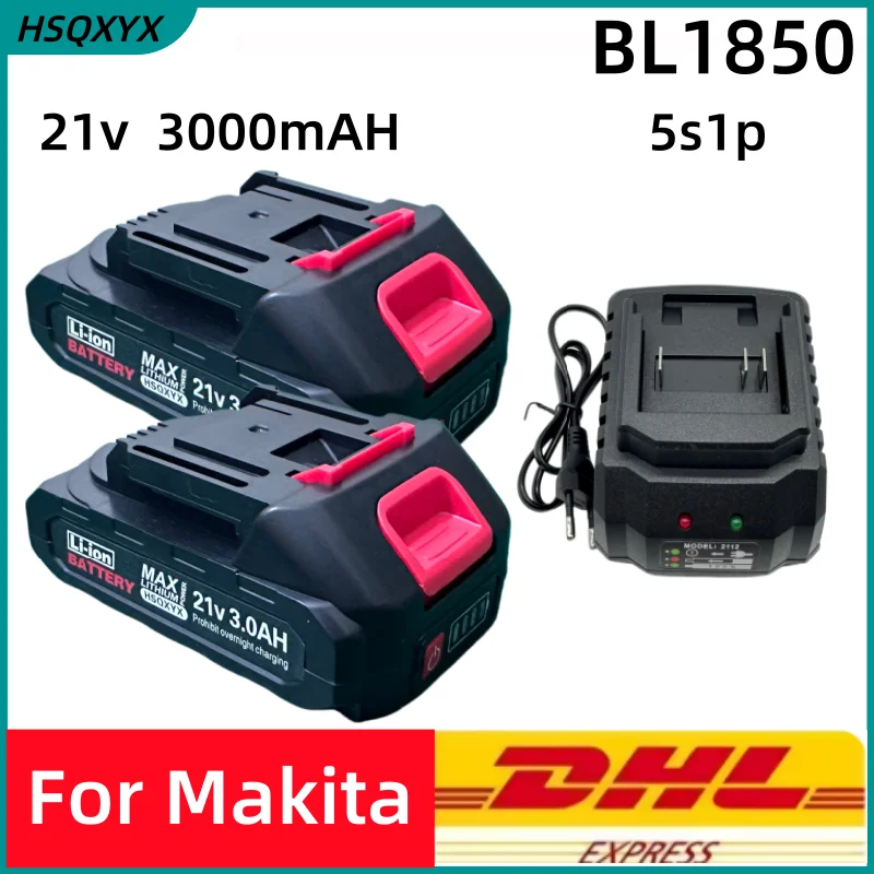 

Аккумулятор 21В 3000мАч литий-ионный для электроинструментов Makita, с вилками EU, US, UK, AU