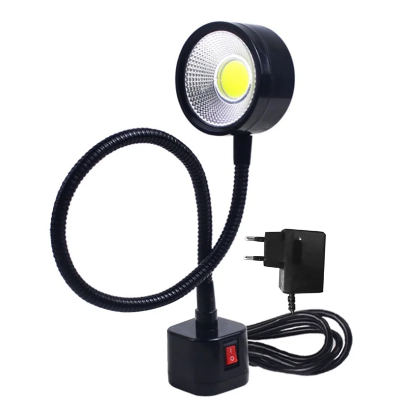 

N84R LED Work Light Magnetic Base Flexible Gooseneck Lamp 220V 5W for Lathe Milling Drill Press Industrial Lighting, Eu Plug