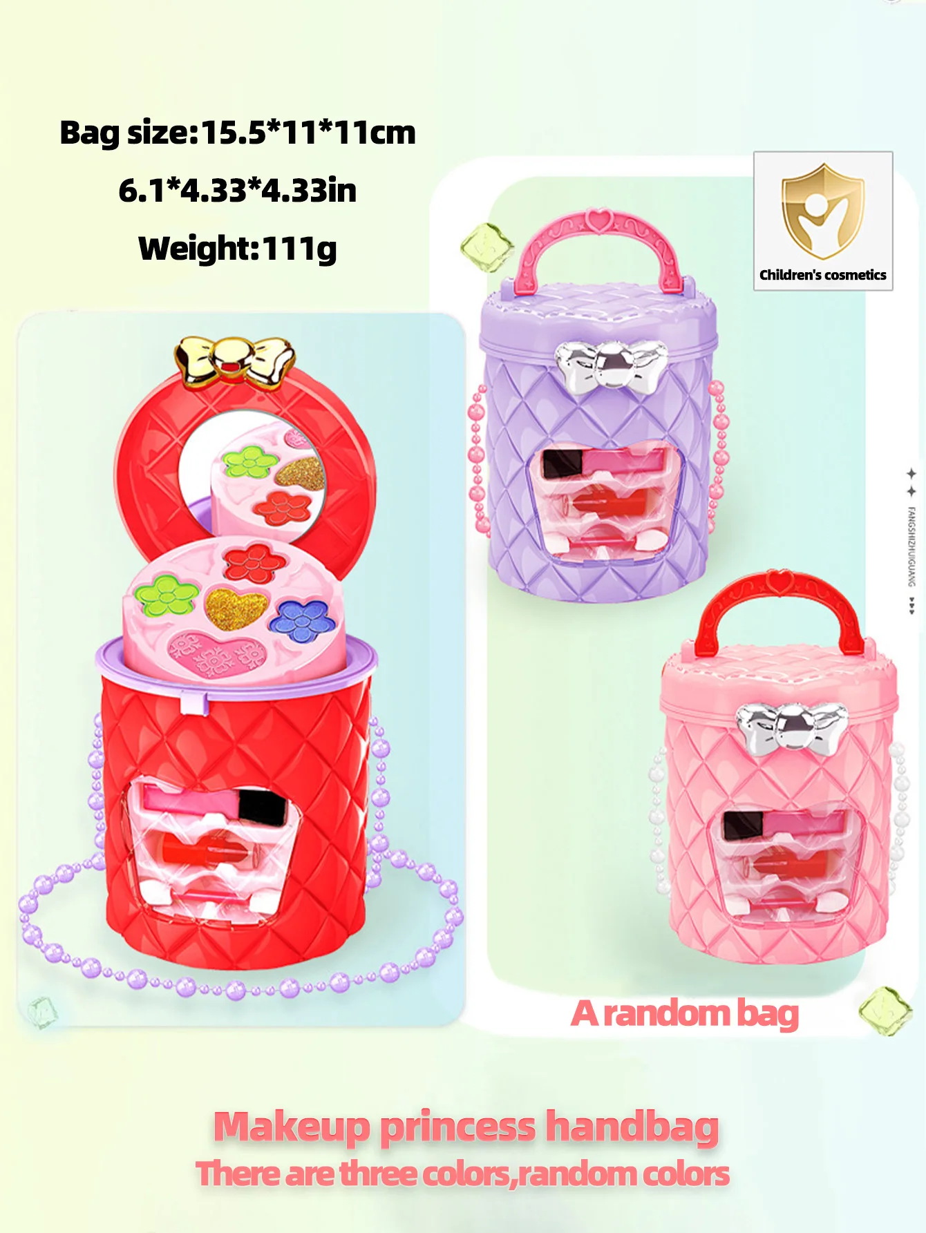 صندوق مكياج الأميرة للأطفال، مجموعة مكياج ألعاب البنات، ظلال عيون أحمر الشفاه، ألعاب آمنة وغير سامة، هدية عيد الميلاد والكريسماس #2