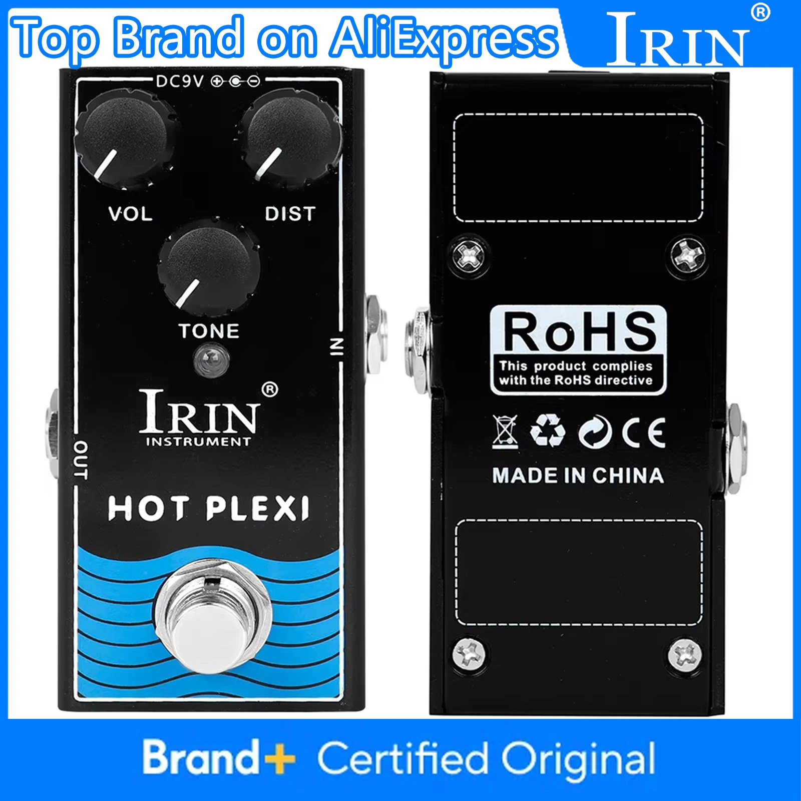 

IRIN RF-13 Горячая педаль эффектов из плексигласа, имитирующая гитарный усилитель JCM800, более сильный выход | Гитарная педаль Greater Distortion
