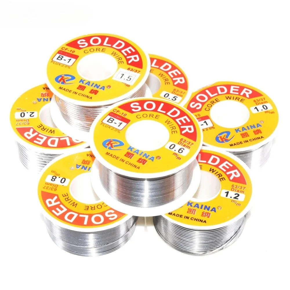 

100G Rosin Solder Wire Tin B-1 63/37 CF-10 Flux 2.0% 0.5/0.6/0.8/1.0/1.2/1.5/2.0mm Welding Soldering Iron Cord Reel