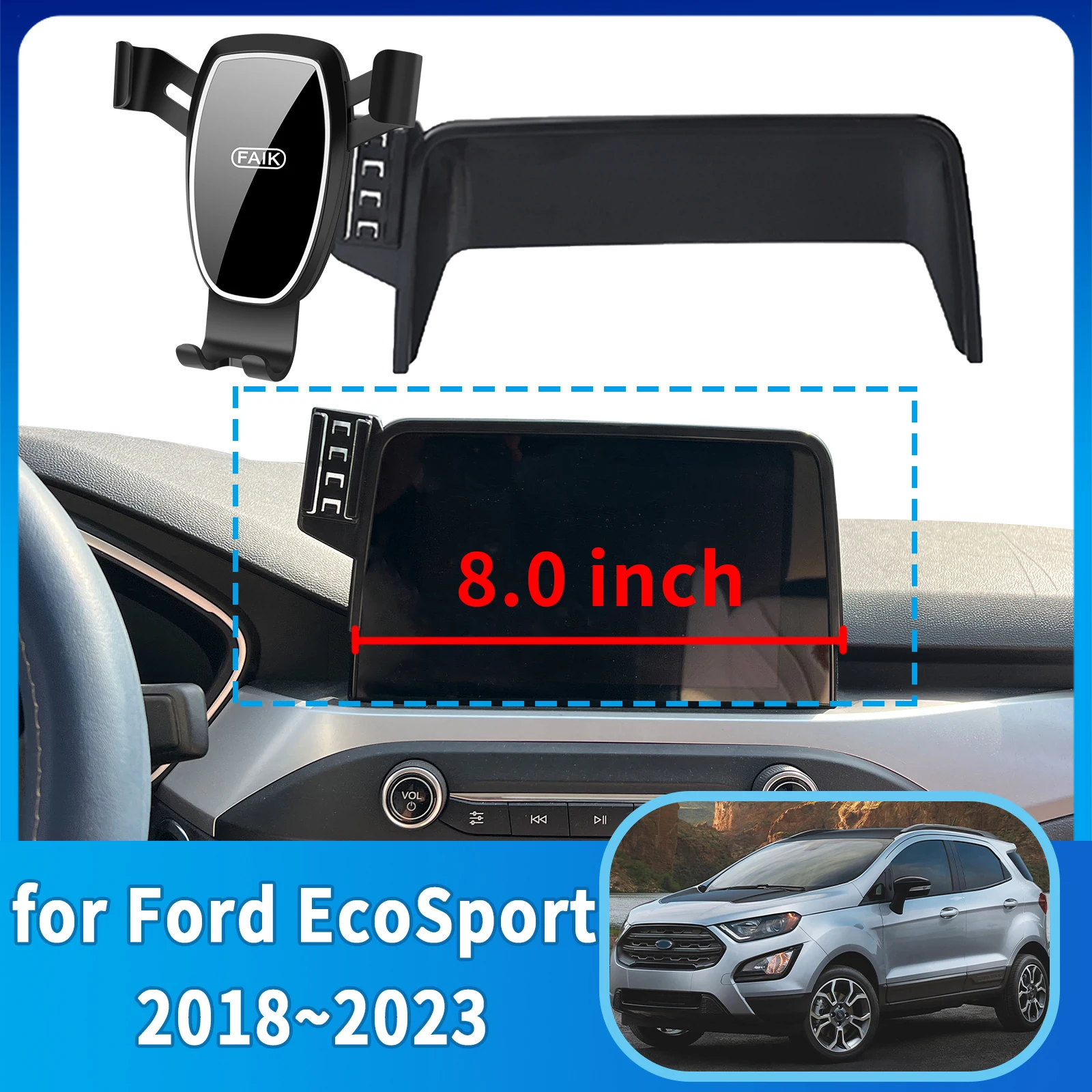 

fit for Ford EcoSport 2018 2019-2023 (8in) ​​Anti-Shake Screen Base Phone Holder Mount Stand ​​ Dedicated Car​​ accessoires