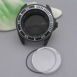 44 mm Samurai Watch Case, Sapphire Glass, Sealed Caseback, Black Case Compatible with Calibre NH35 NH36 4R35 7S26, Watch Case