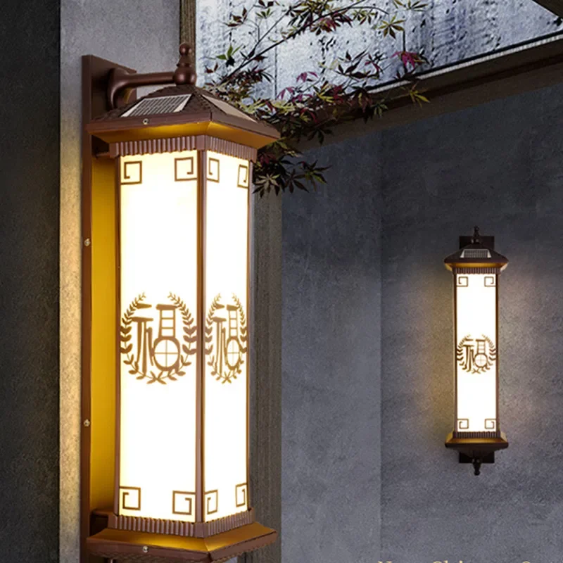 OUTELA Contemporary Solar Outdoor Wall Lamps Simplicity Waterproof Creative Balcony Hallway Courtyard Villa Gate Hotel