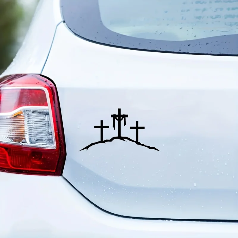 1pc Slightly Raised Cross Car Wrap For Rearview Mirror Cover Scratches Cartoon Window Decal For Motorcycle Vw Bmw