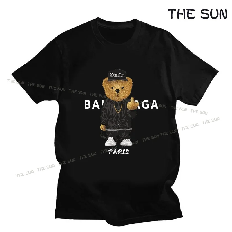 

Bear Printed Graphics Tees Fashion Cotton T Shirt Luxury Designer Round Neck Short Sleeve Tops Summer Woman Clothing