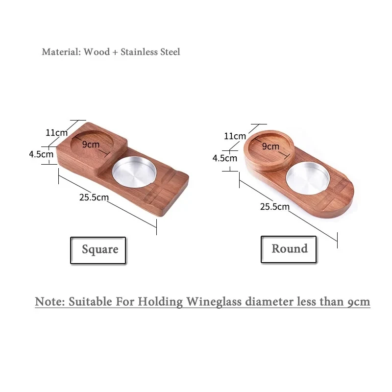 2-In-1 Creative Wooden Whiskey Wine Glass Holder Cigar Ashtray Desk Wood Cup For Bar Home Kitchen Office Decoration Cool Gadget