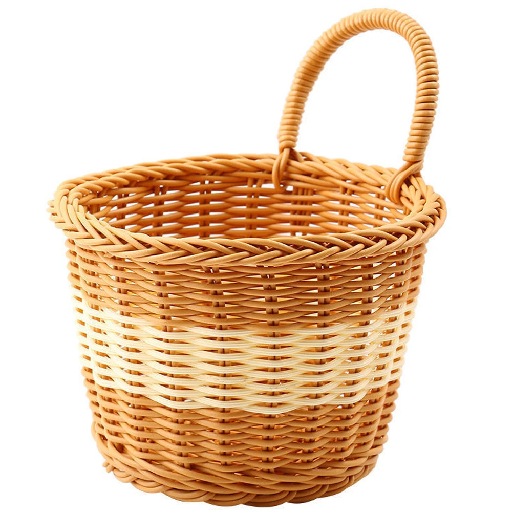 

Hanging Storage Baskets Woven Wall-Mounted Kitchen Sundries Organizer Flower Basket For Home Decor Bathroom Fruit Vegetable