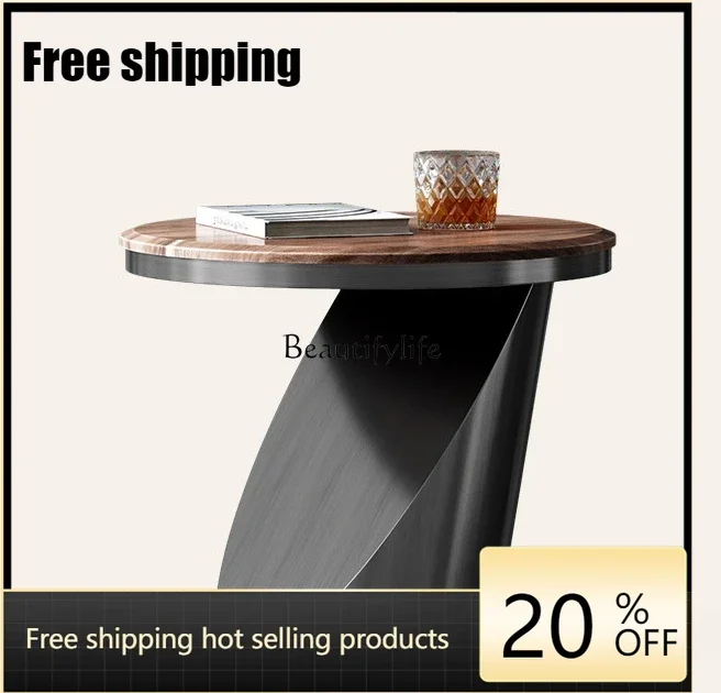 x4 Walnut Side Table Light Luxury Advanced Natural Marble Designer Corner Table