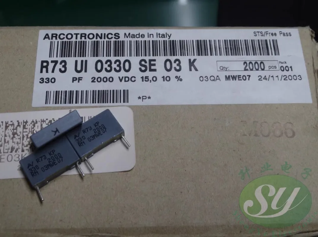 

5PCS AV R73UI0330SE03K 0.00033uf/2000V 0.33nf 330pf 331 New film capacitor