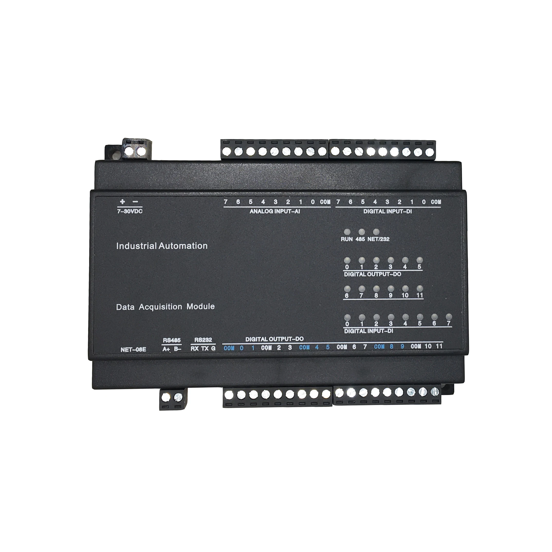 

8 AI 8 DI 12 DO Analog Digital Input Relay Output RS232 RS485 Serial Port Modbus RTU DIN Rail Remote IO Controller R-223