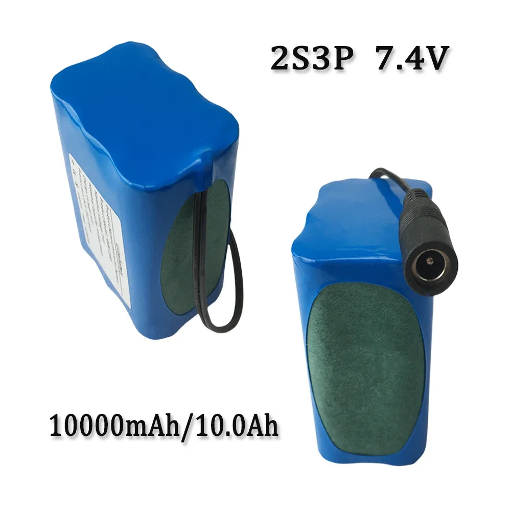 2S3P 7.4V 10.0Ah/10000mAh Emergency DIY 18650 Lithium Battery Pack Suitable For Fishing LED Lights, Bluetooth Speakers