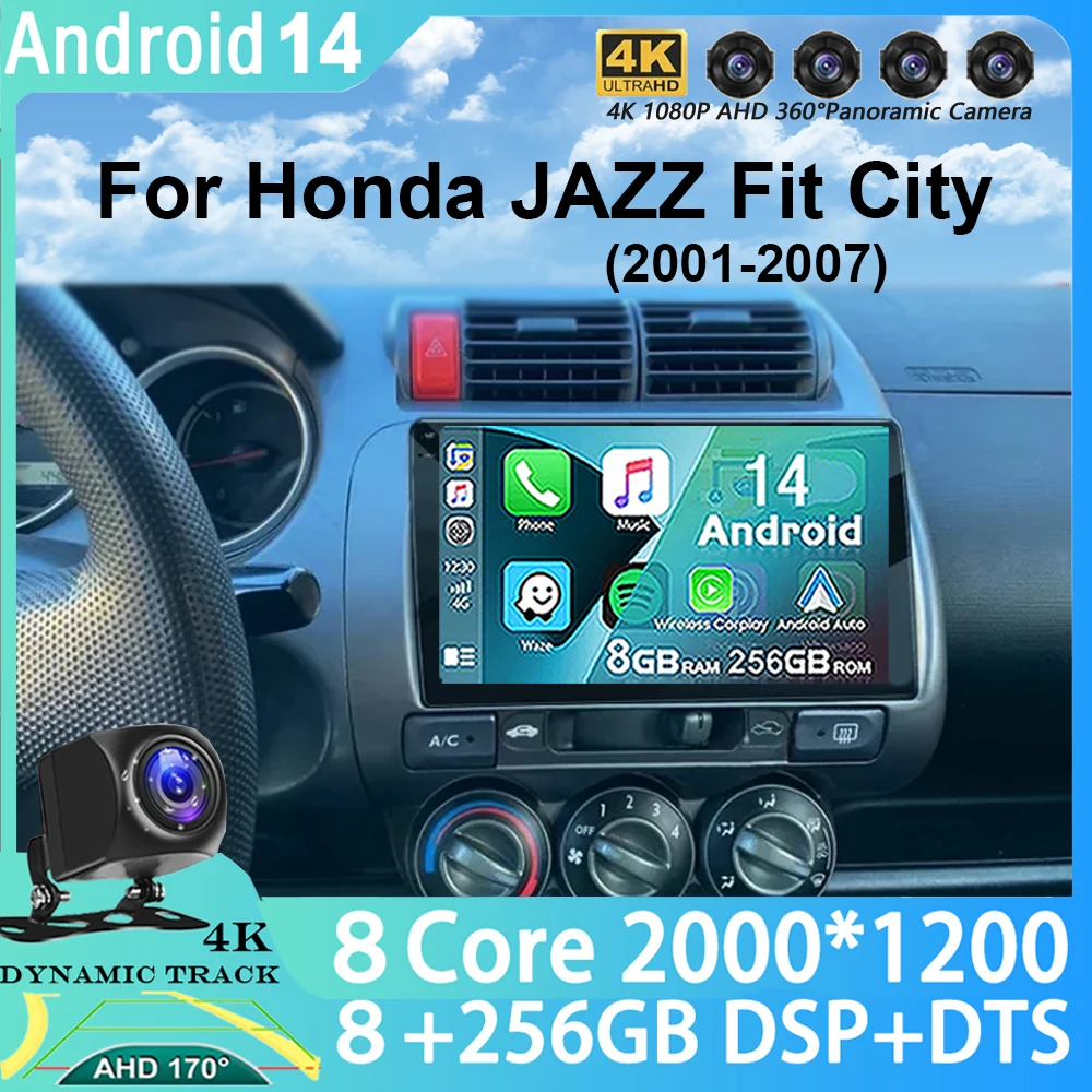 

Автомагнитола на Android 14 для Honda Fit Jazz City, мультимедийный проигрыватель с GPS-навигацией, стерео, Wi-Fi и 4G видео для Honda Fit Jazz City 2002 2003 2004 - 2007