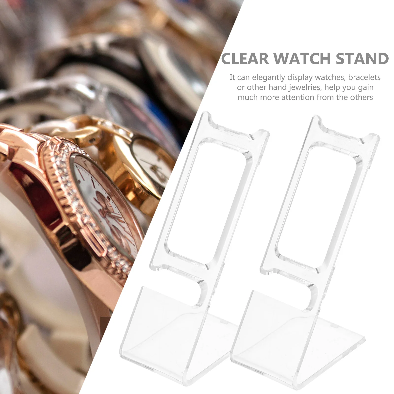 

10Pcs Clear Watch Display Stand Holder Scratch Proof Jewelry Bracelet Rack Organizer for Home Office Shop Counter