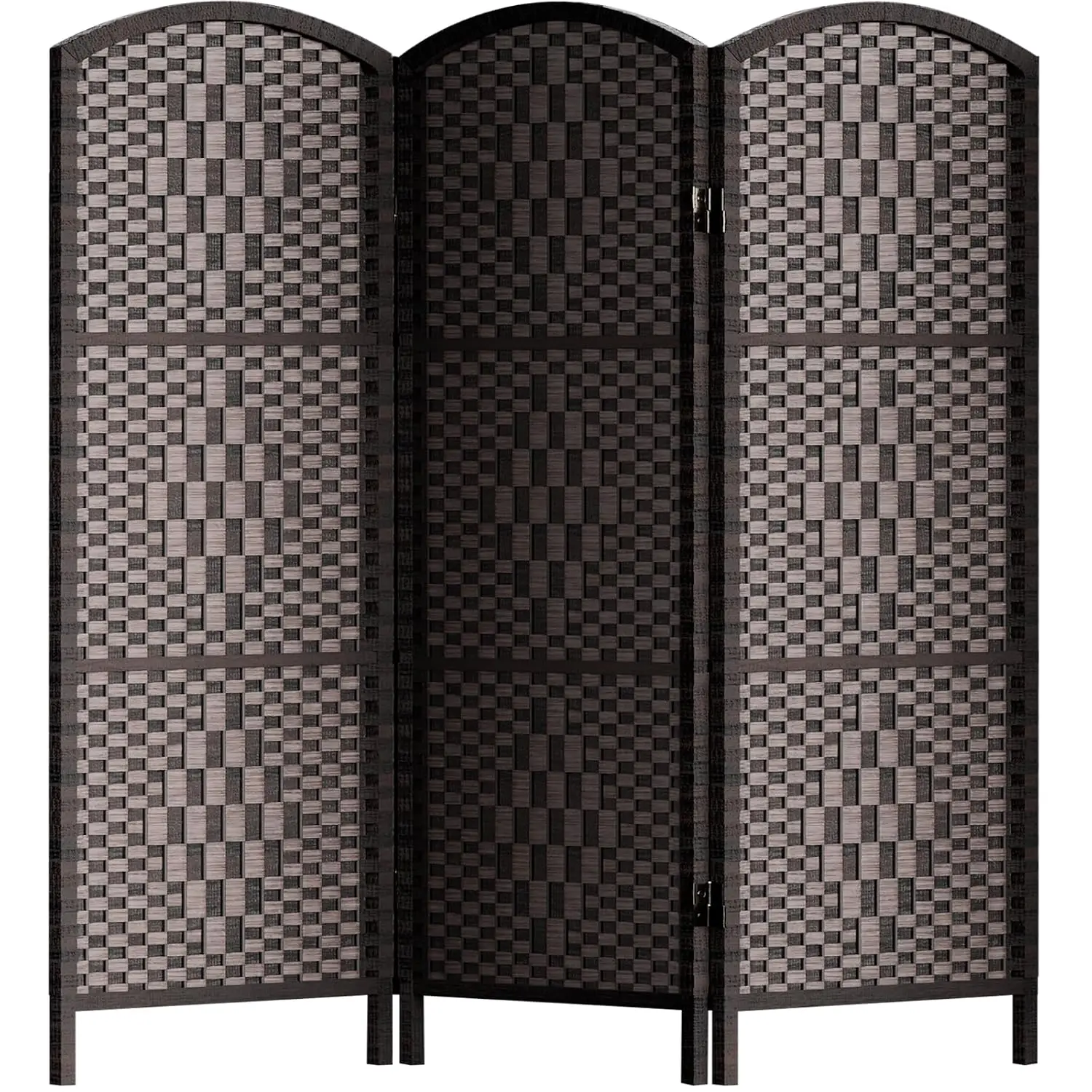 Room Divider, Short Folding Privacy Screen,3 Panel, Dark Mocha, Customized