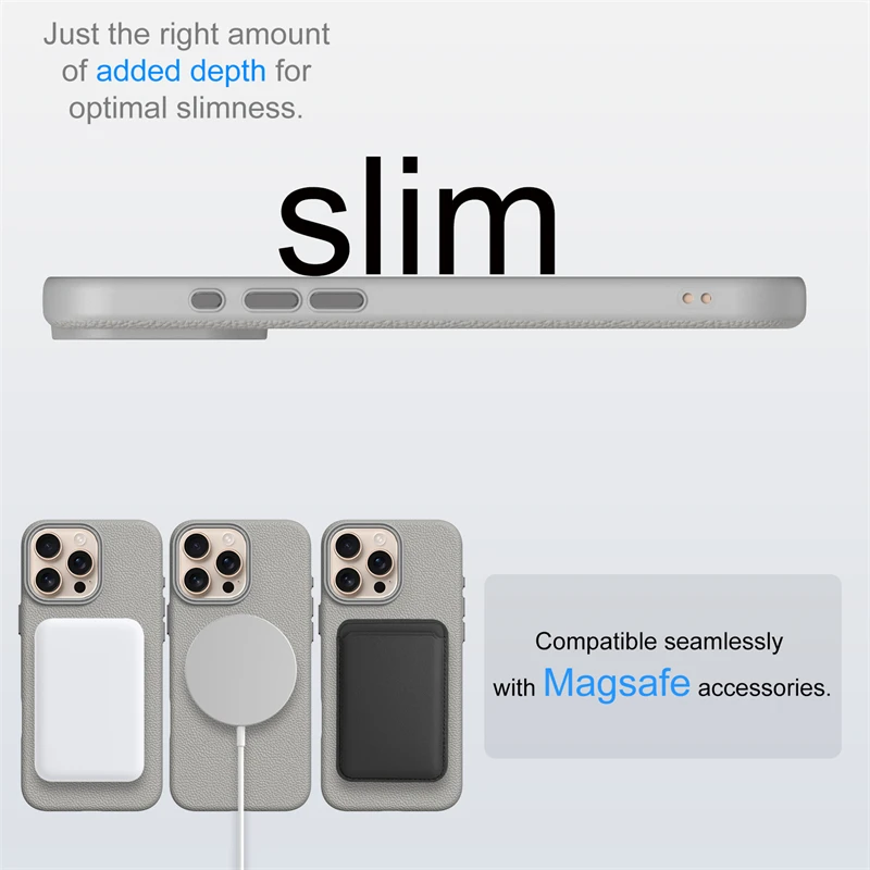 حافظة جلدية فاخرة من Lichee مغناطيسية لهاتف Magsafe لهاتف iPhone 16 15 14Plus 13 12 11 Pro Max غطاء ناعم مقاوم للصدمات من مادة البولي يوريثان الحراري غير اللامع