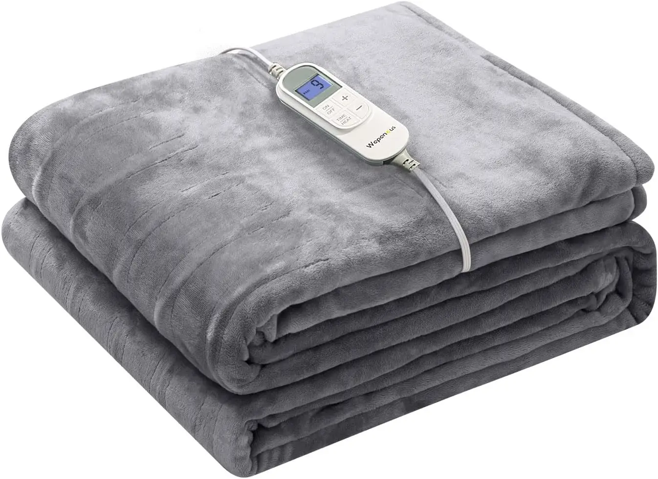 

Full Size Electric Throw Blanket 72"x84" with 10 Heating Levels & 12H Timer, Fast Heating Flannel, Machine Washable, Light Grey