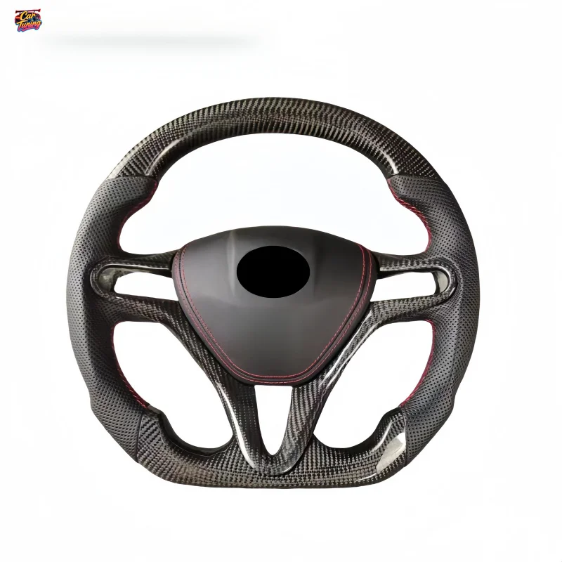 For  Civic Racing Leather Carbon Fiber Steering Wheel Modification & Customization