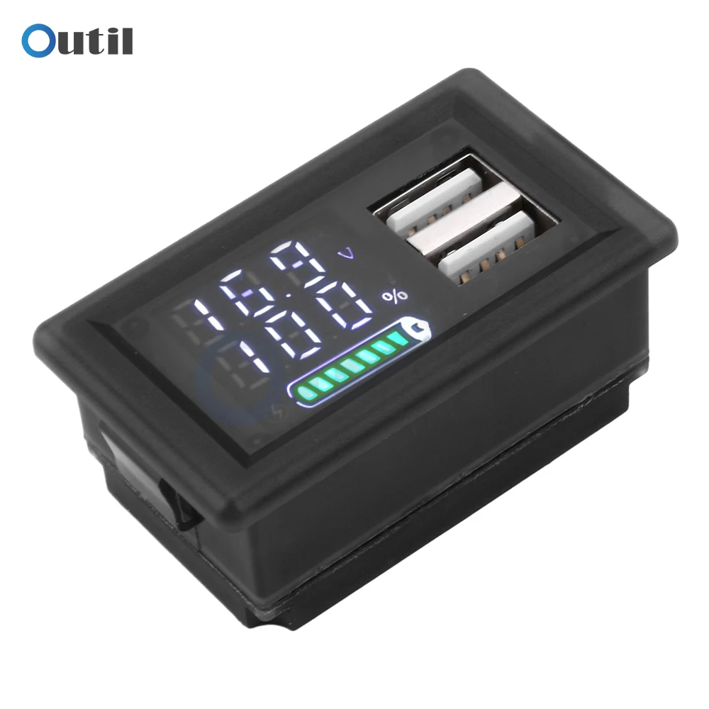 Imagem -03 - Voltímetro Digital Usb Tipo-c Interface Dupla Bateria de Lítio Capacidade Display Meter Zfx3079 Led Bateria Display Voltmet dc 924v