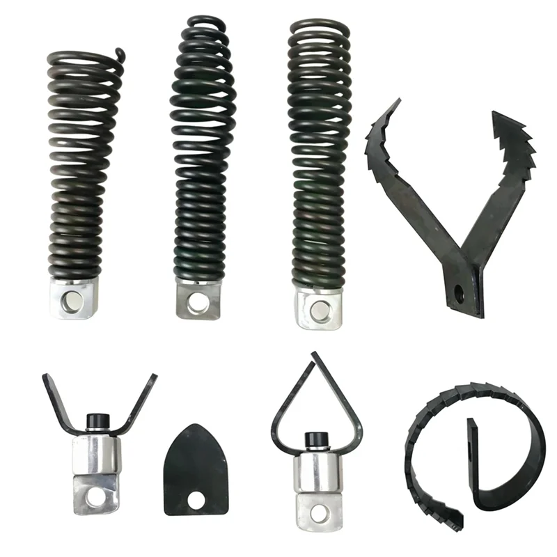 ABUG-8 個ドレンスネークドリルアタッチメントセット: オーガーとカッターヘッド、効率的な下水道の詰まり解消のためのクイックカップリングパイプクリーナー