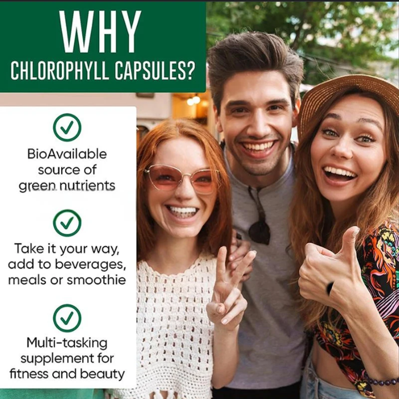 Chlorophyll, 60 soft capsules | Help support the body\'s blood cleansing function, enhance immunity and intestinal system