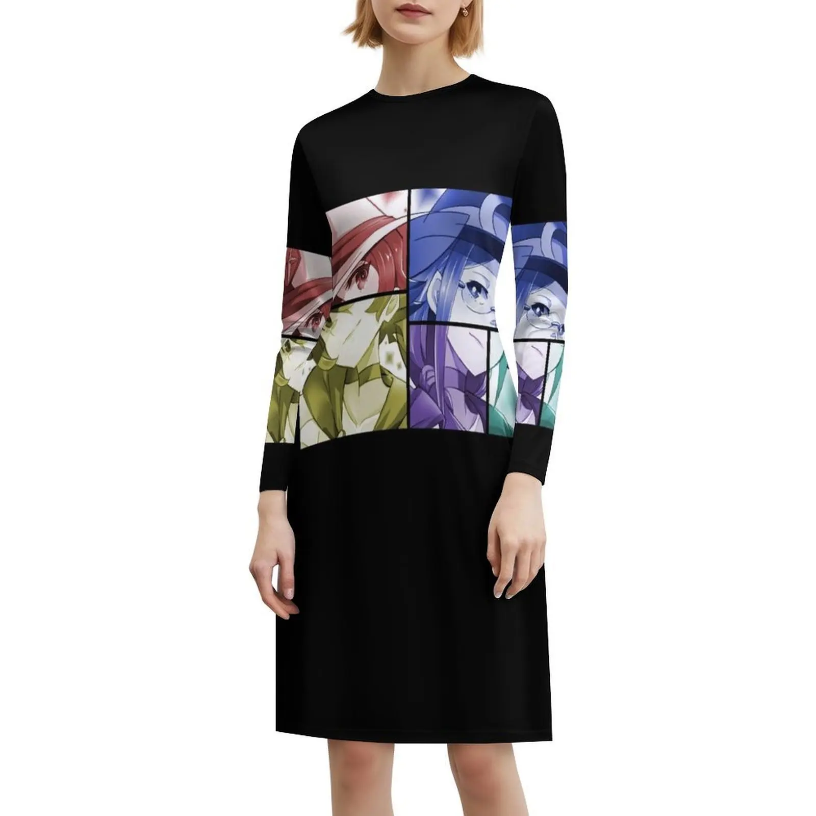 أنيمي مستوحاة قميص الأزهار سموك فستان للنساء الربيع الصيف فستان كاجوال للحزب أنيمي مانغا أكو كاغاري سوسي لوت #6