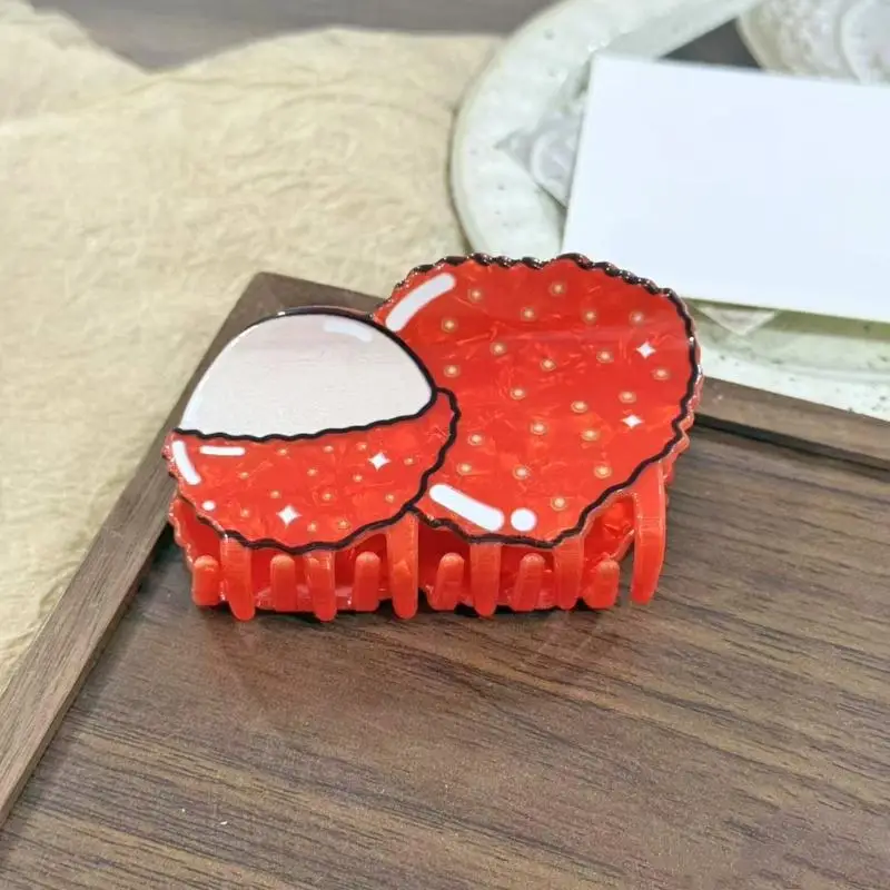 31BF Trendy Hair Clip With Fruit Design Strong Hold Claw Clip For Teens Women