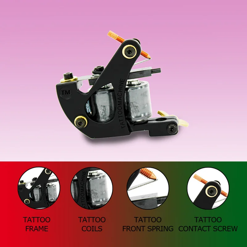 professional tattoo machine set complete 2pcs tattoo machine for lining and shading tattoo body paint starter tattoo supplies