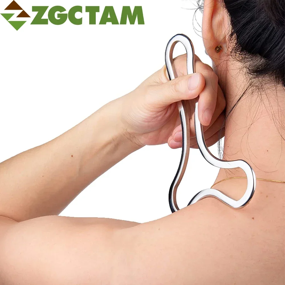 

Инструмент для скребкового массажа Гуа Ша, инструмент IASTM, металлический скребок из нержавеющей стали для лимфодренажной терапии и облегчения боли в мышцах