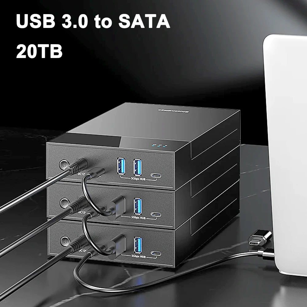 USB 3.0 to 3.5inch SATA Hard Drive Docking Station External Hard Disk Enclosure for 3.5 2.5 Inch SATA SSD HDD Up to 20TB