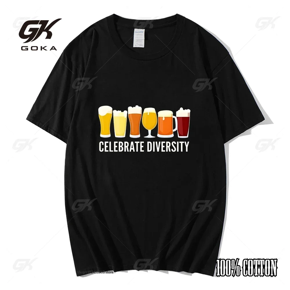 2024 Celebrate diversity Personality letter Printed T-shirt Summer Hip Hop Sports Bottom Short Sleeve Clothing for Men and Women