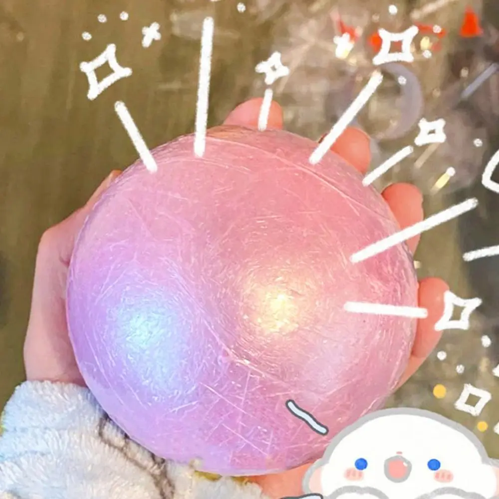 6Pcs Glow in Dark Luminous Sticky Ball Rolling Tapes Colorful Random Color Sticky Ball Glue Toy Adhesive Safety