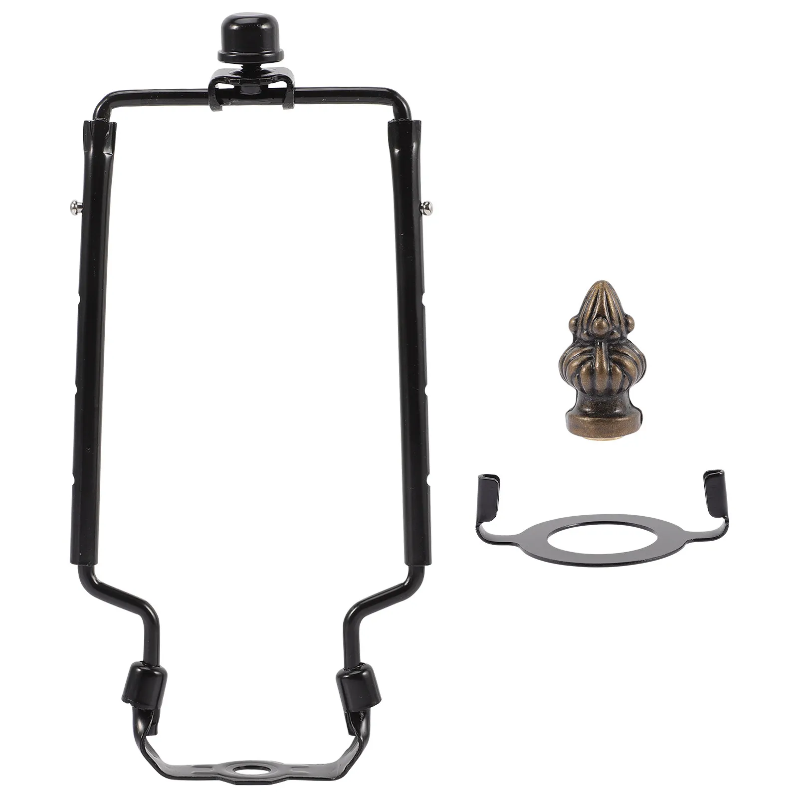 1Set Adjustable Lamp Harp Bracket Kit 4-Gear Height Extension Chrome Plated Lamp Shade Holder for Table Floor Desk Lamps