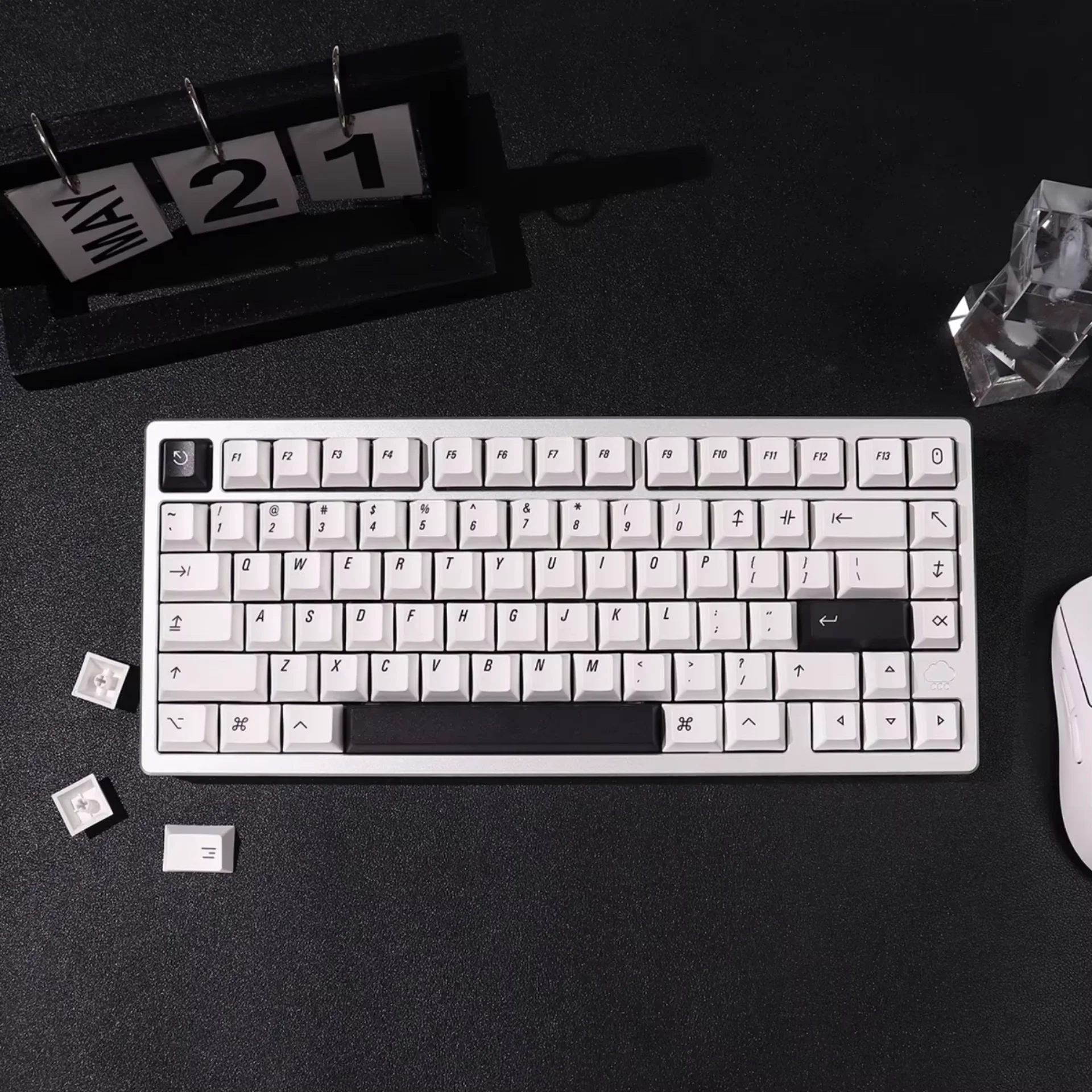 Apple Style Simple Pure White Cherry Keycaps PBT 148 Keys Large Set for 60/64/84/98/108 Gaming Mechanical Keyboard MX Switch