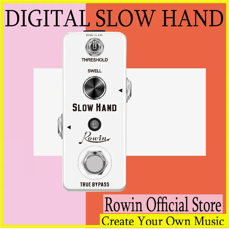 

Rowin LEF-3805 Slow Hand Digital Guitar Effect Pedal Electric With Slow Gear Ture Bypass Mini Size True Bypass Full Metal Case