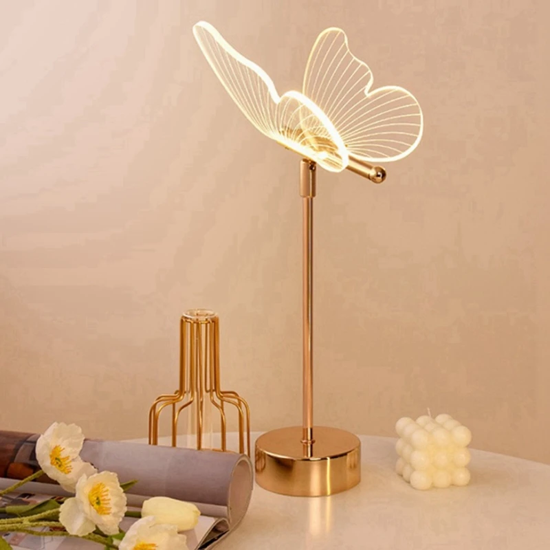 Imagem -05 - Usb Recarregável Table Lamp Nordic Ambiance Night Lights Luminária de Luxo Living Room Desk Decor Quarto Luminária