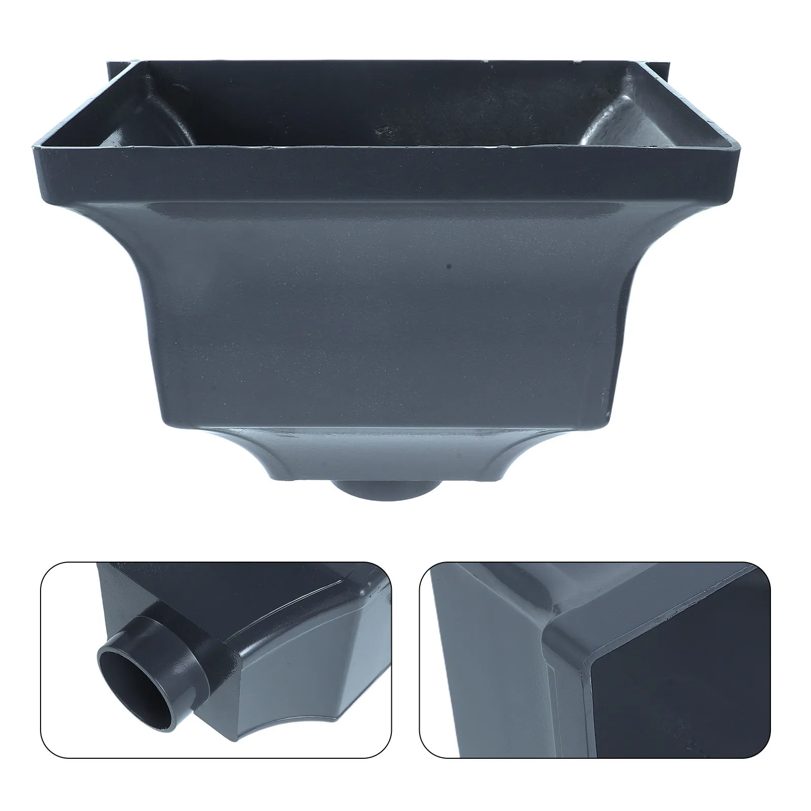 Gutter Downspout Splash Block For Gutter Drainage Landscaping Grey Aluminum Alloy Rainwater Diverter Collector