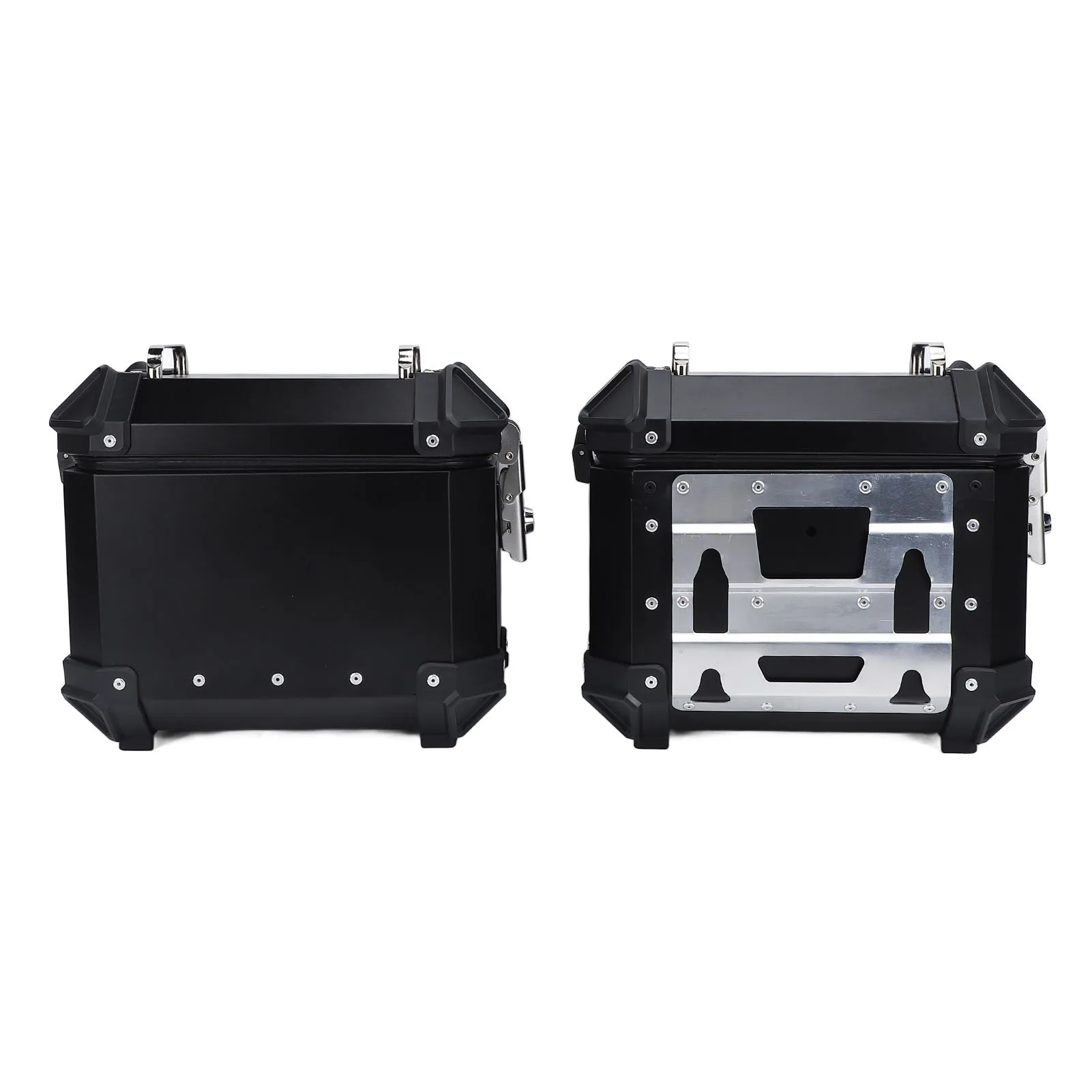 18L Motorcycle Side Case Aluminium Alloy Motorbike Hard Side Saddlebag Box with Handle and Safety Lock  for Helmet Luggage