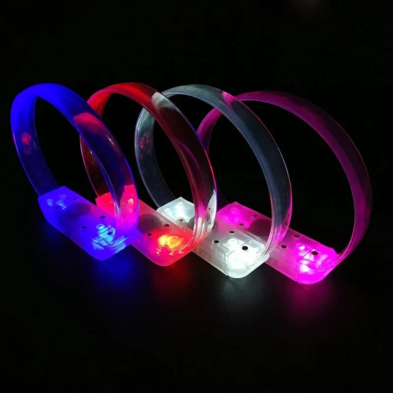 20/30/50PCS LED Bracelets Voice Control Bangle Sound Activated Flashing Glow Wristbands for Rave Concert Carnival Party Favors