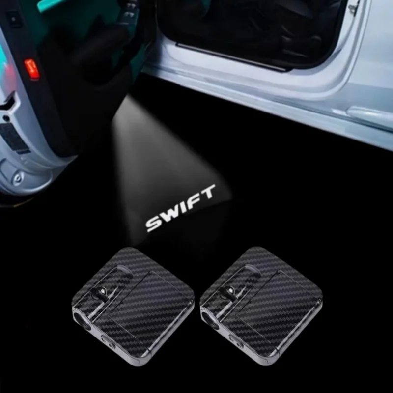 

2pcs Wireless Car Door Welcome Laser Projector Ghost Shadow Courtesy Lamp For Suzuki SX4 SWIFT S-cross Jimny Car Accessories